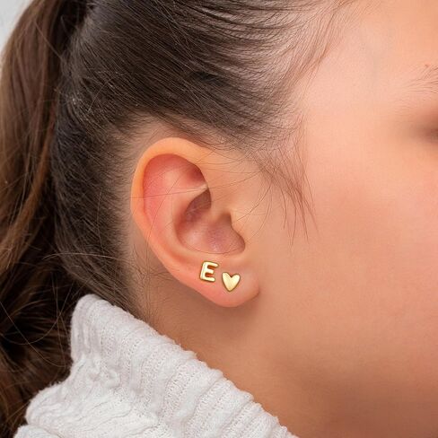 أقراط مسمار الهدايا للبنات - 2 زوجان من S925 Sterling Silver Post Post Gold Gold Plated Heart Orior Stud arocrings for Girls Teen Girl Gifts Hypoallergenic arring for Women Jewelry in Saudi Arabia