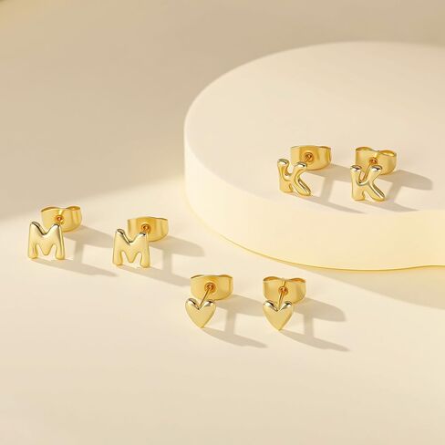 أقراط مسمار الهدايا للبنات - 2 زوجان من S925 Sterling Silver Post Post Gold Gold Plated Heart Orior Stud arocrings for Girls Teen Girl Gifts Hypoallergenic arring for Women Jewelry in Saudi Arabia