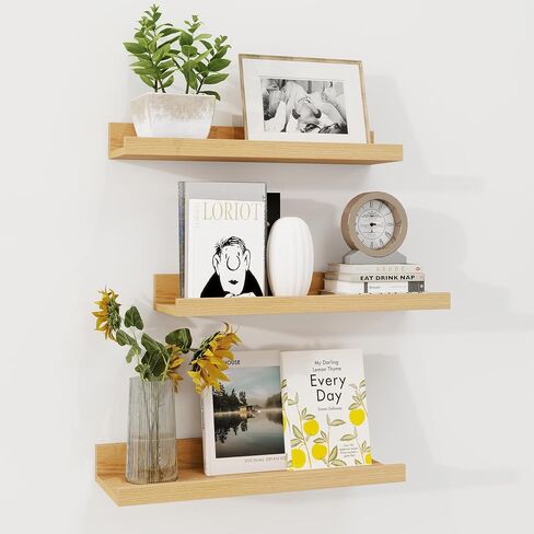 Axeman 30 Inch Floating Shelves | White Picture Ledge Shelf Set of 3 | Rustic Wood Wall Shelves with Lip | 30" White Picture Shelf for Wall with Ledge | Photo Shelves in Saudi Arabia