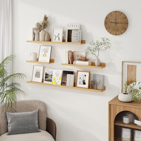 Axeman 30 Inch Floating Shelves | White Picture Ledge Shelf Set of 3 | Rustic Wood Wall Shelves with Lip | 30" White Picture Shelf for Wall with Ledge | Photo Shelves in Saudi Arabia