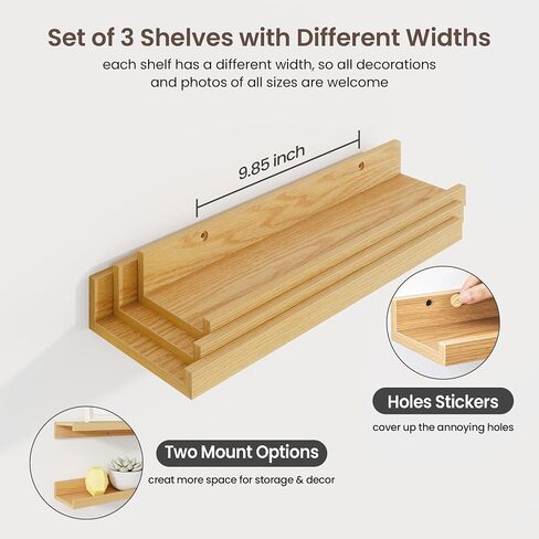 Axeman 30 Inch Floating Shelves | White Picture Ledge Shelf Set of 3 | Rustic Wood Wall Shelves with Lip | 30" White Picture Shelf for Wall with Ledge | Photo Shelves in Saudi Arabia