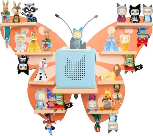 Butterfly for Tonies Box Organizer Tonie Storage Shelf Wall مركبة ، أرفف عائمة مغناطيسية لـ Toniebox ، أحرف Tonies ، مجموعة عرض 30 ~ 40 حرفًا in Kuwait