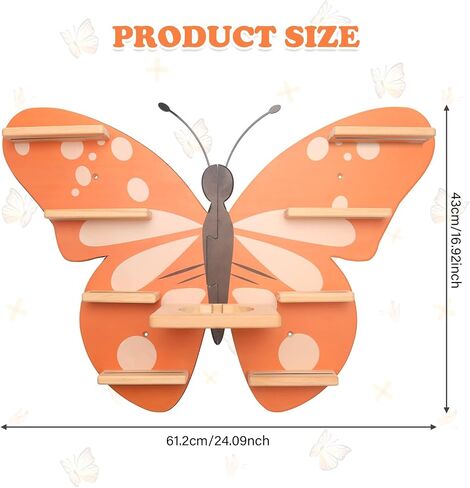 Butterfly for Tonies Box Organizer Tonie Storage Shelf Wall مركبة ، أرفف عائمة مغناطيسية لـ Toniebox ، أحرف Tonies ، مجموعة عرض 30 ~ 40 حرفًا in Kuwait