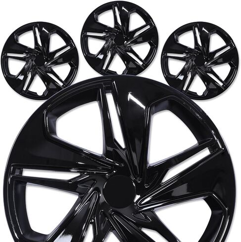 16" Hubcaps for 2016-2025 Honda Civic Sedan Steel Wheels - Set of 4, Snap-on Design, Silver&Black Lacquer Wheel Rim Covers, ABS&PC Material, 16-Inch Silver&Black Lacquer 4-Pack in Saudi Arabia