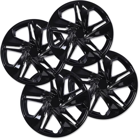 16" Hubcaps for 2016-2025 Honda Civic Sedan Steel Wheels - Set of 4, Snap-on Design, Silver&Black Lacquer Wheel Rim Covers, ABS&PC Material, 16-Inch Silver&Black Lacquer 4-Pack in Saudi Arabia