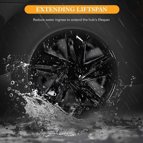 16" Hubcaps for 2016-2025 Honda Civic Sedan Steel Wheels - Set of 4, Snap-on Design, Silver&Black Lacquer Wheel Rim Covers, ABS&PC Material, 16-Inch Silver&Black Lacquer 4-Pack in Saudi Arabia