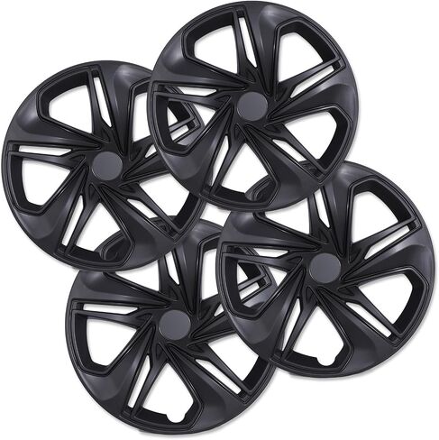 16" Hubcaps for 2016-2025 Honda Civic Sedan Steel Wheels - Set of 4, Snap-on Design, Silver&Black Lacquer Wheel Rim Covers, ABS&PC Material, 16-Inch Silver&Black Lacquer 4-Pack in Saudi Arabia