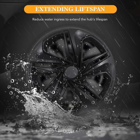 16" Hubcaps for 2016-2025 Honda Civic Sedan Steel Wheels - Set of 4, Snap-on Design, Silver&Black Lacquer Wheel Rim Covers, ABS&PC Material, 16-Inch Silver&Black Lacquer 4-Pack in Saudi Arabia