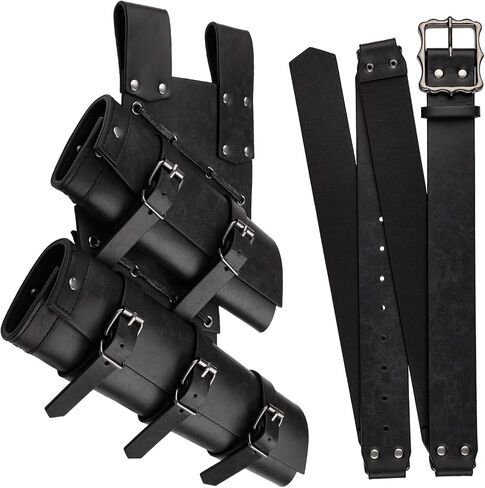 HiiFeuer 2 PCs Medieval Double Sword Frog with Belt Renaissance Adjustable Sword Holder Sheath Hoslter for Ren Faire Cosplay in Saudi Arabia