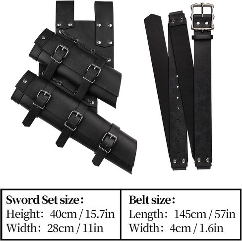 HiiFeuer 2 PCs Medieval Double Sword Frog with Belt Renaissance Adjustable Sword Holder Sheath Hoslter for Ren Faire Cosplay in Saudi Arabia