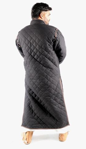 THE MEDIEVALS Medieval Thick Padded Full Length Sleeves Gambeson Coat Aketon Jacket Armor, Cotton Fabric in Kuwait