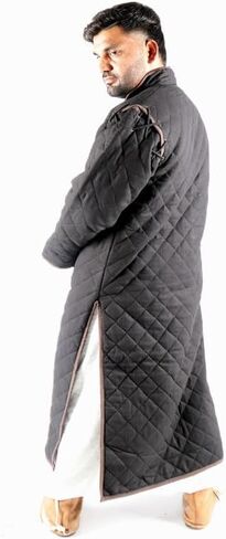 THE MEDIEVALS Medieval Thick Padded Full Length Sleeves Gambeson Coat Aketon Jacket Armor, Cotton Fabric in Kuwait