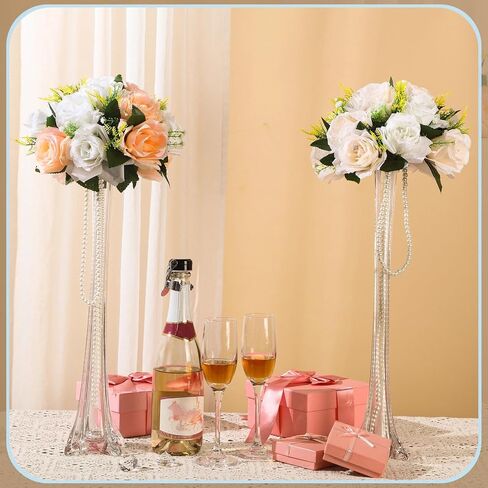 8 Pcs Eiffel Tower Vase Bulk 23.6 Inch Tall Skinny Vases Glass Clear Tower Vases Centerpiece Tall Glass Vases with Sturdy Base for Wedding Floral Decoration Event Home Supplies, Arts Crafts in Saudi Arabia