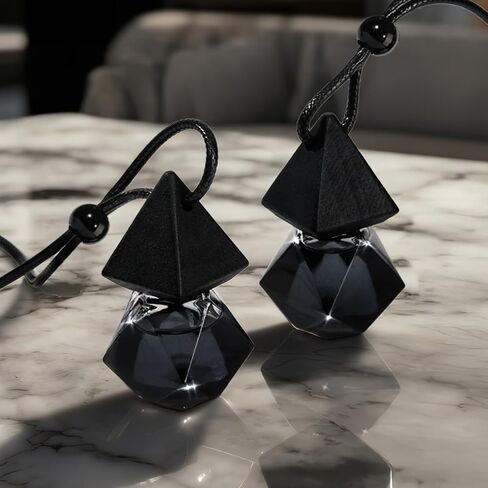 Luxury Perfume Scented Car Air Freshener for Summer - Hanging Essential Oil Diffuser with 90-Day Long-Lasting Fragrance, Non-Toxic & Eco, Premium Gift for Men/Women(Pure white linen Scent, 2 x 8ml) in Kuwait