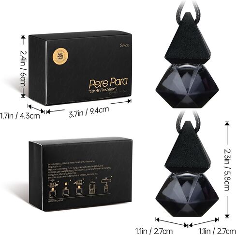 Luxury Perfume Scented Car Air Freshener for Summer - Hanging Essential Oil Diffuser with 90-Day Long-Lasting Fragrance, Non-Toxic & Eco, Premium Gift for Men/Women(Pure white linen Scent, 2 x 8ml) in Kuwait