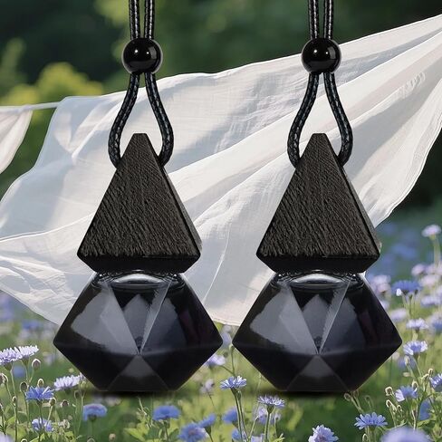 Luxury Perfume Scented Car Air Freshener for Summer - Hanging Essential Oil Diffuser with 90-Day Long-Lasting Fragrance, Non-Toxic & Eco, Premium Gift for Men/Women(Pure white linen Scent, 2 x 8ml) in Kuwait