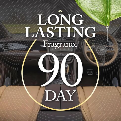 Luxury Perfume Scented Car Air Freshener for Summer - Hanging Essential Oil Diffuser with 90-Day Long-Lasting Fragrance, Non-Toxic & Eco, Premium Gift for Men/Women(Pure white linen Scent, 2 x 8ml) in Kuwait