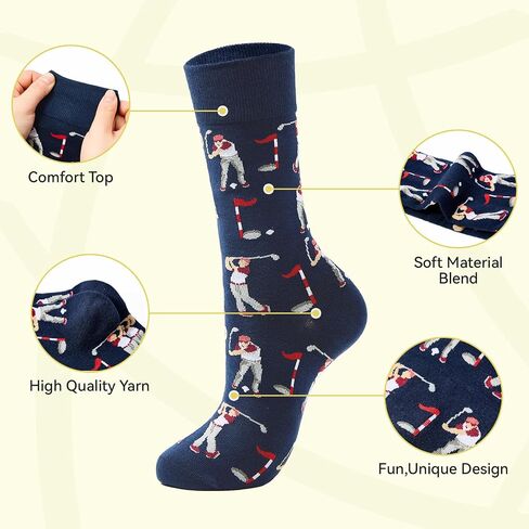 American Trends Golf Socks for Men Funny Sock Golf Gifts for Golfer Accessories for Men Novelty Socks in Saudi Arabia
