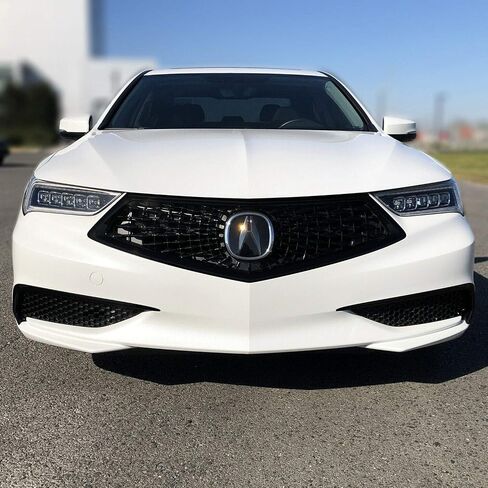 SlickMod Chrome Delete Blackout Vinyl Overlay for 2018-2020 Acura TLX Front Bumper Grill & Lower Side Trim (Grill & Lower Side Trim, Gloss Black) in Saudi Arabia