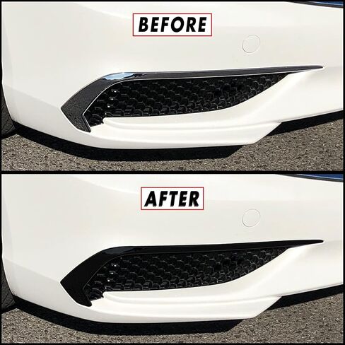 SlickMod Chrome Delete Blackout Vinyl Overlay for 2018-2020 Acura TLX Front Bumper Grill & Lower Side Trim (Grill & Lower Side Trim, Gloss Black) in Saudi Arabia