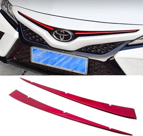 Xotic Tech Front Grille Insert Center Hood Stripe Cover Trim, Red Stainless Steel, Compatible with Camry SE XSE 2018-2024 in Saudi Arabia