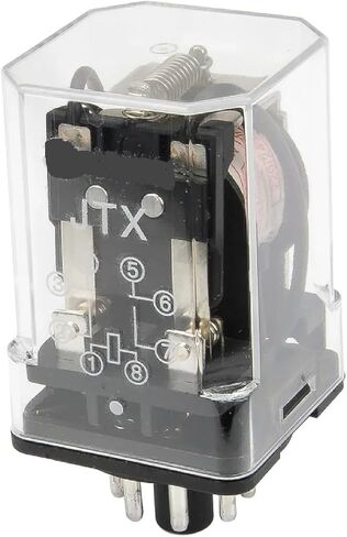 JTX-2C COLLUGAGNETIC RELAY ، 220VAC ، 8-PIN ، DPDT 10A تصنيف التلامس ، غطاء الغبار الواضح (6VDC) in Saudi Arabia