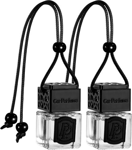 Luxury Perfume Scented Car Air Freshener for Summer - Hanging Essential Oil Diffuser with 90-Day Long-Lasting Fragrance, Non-Toxic & Eco, Premium Gift for Men/Women(Pure white linen Scent, 2 x 8ml) in Kuwait