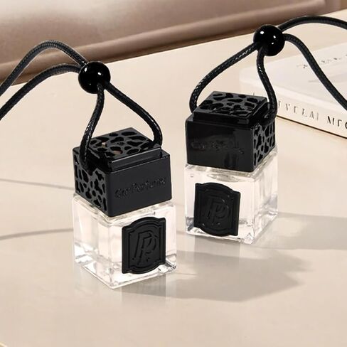 Luxury Perfume Scented Car Air Freshener for Summer - Hanging Essential Oil Diffuser with 90-Day Long-Lasting Fragrance, Non-Toxic & Eco, Premium Gift for Men/Women(Pure white linen Scent, 2 x 8ml) in Kuwait