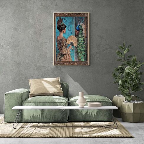 Ginfonr DIY 5D Diamond Art Kits for Adults, Woman Diamond Painting for Adults, Diamond Art Landscapes Full Drill, Diamond Art Kits Embroidery Rhinestone Craft for Home Wall Decor 12 * 16 Inch in Saudi Arabia