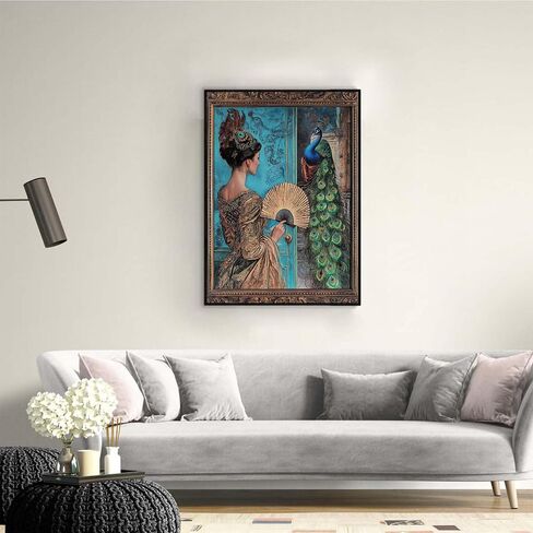 Ginfonr DIY 5D Diamond Art Kits for Adults, Woman Diamond Painting for Adults, Diamond Art Landscapes Full Drill, Diamond Art Kits Embroidery Rhinestone Craft for Home Wall Decor 12 * 16 Inch in Saudi Arabia