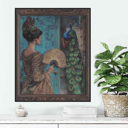 Ginfonr DIY 5D Diamond Art Kits for Adults, Woman Diamond Painting for Adults, Diamond Art Landscapes Full Drill, Diamond Art Kits Embroidery Rhinestone Craft for Home Wall Decor 12 * 16 Inch in Saudi Arabia