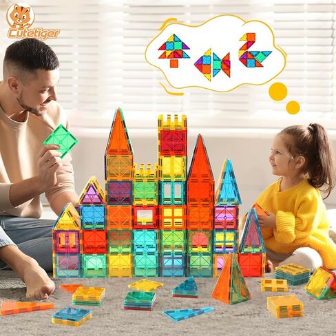 Mangetic Tiles, 100PCS Magnet Building Toys, Magnetic Building Set for Kids, Stacking Blocks, Perfect STEM Toys Gift for Boys and Girls in Kuwait