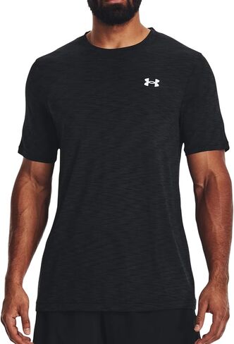 تي شيرت رجالي بأكمام قصيرة بدون خياطة من Under Armour 1359870 (الولايات المتحدة، Alpha، X-Large، عادي، عادي، أبيض/أسود - 110) in Saudi Arabia