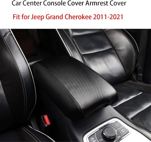 CAR CENTER CENTOLE CONSOLE REMS COVER لـ JEEP GRAND CHEROKEE 2011-2020 2021 ARM REST REST CONSOLE CONSOLE SAVER FOR GRAND CHEROKEE CONSOLE (Black Red Line) in Saudi Arabia
