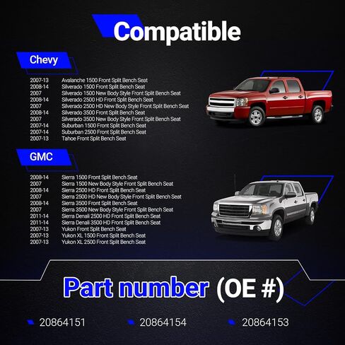 20864151 Center Console Lid Kit - غطاء وحدة التحكم المركزية مع قفل لعام 2007-2014 تشيفي سيلفرادو ، ضاحية ، تاهو ، Avalanche/GMC Yukon (XL)/Sierra 1500/2500/3500 استبدال# 20864154 20864153 (أسود) in Saudi Arabia