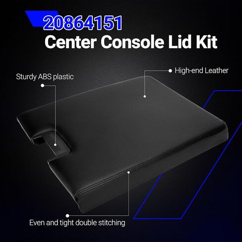 20864151 Center Console Lid Kit - غطاء وحدة التحكم المركزية مع قفل لعام 2007-2014 تشيفي سيلفرادو ، ضاحية ، تاهو ، Avalanche/GMC Yukon (XL)/Sierra 1500/2500/3500 استبدال# 20864154 20864153 (أسود) in Saudi Arabia