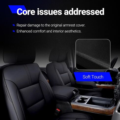 20864151 Center Console Lid Kit - غطاء وحدة التحكم المركزية مع قفل لعام 2007-2014 تشيفي سيلفرادو ، ضاحية ، تاهو ، Avalanche/GMC Yukon (XL)/Sierra 1500/2500/3500 استبدال# 20864154 20864153 (أسود) in Saudi Arabia