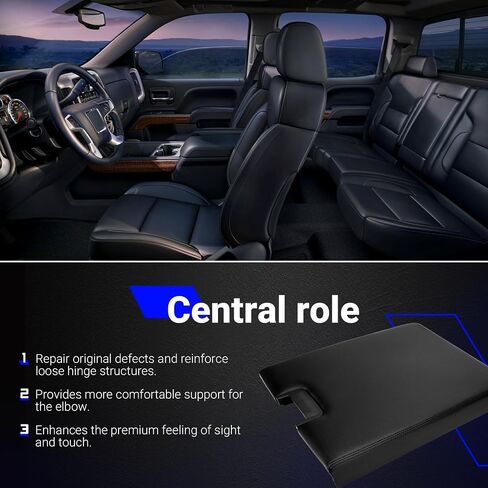 20864151 Center Console Lid Kit - غطاء وحدة التحكم المركزية مع قفل لعام 2007-2014 تشيفي سيلفرادو ، ضاحية ، تاهو ، Avalanche/GMC Yukon (XL)/Sierra 1500/2500/3500 استبدال# 20864154 20864153 (أسود) in Saudi Arabia