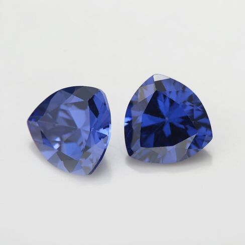 Jiangyuangems 20pcs 6x6mm 5a تريليون شكل شكل تنزانيت لون الزركونيا الحجارة الحجارة الحجرية تشيك ستونج in Kuwait