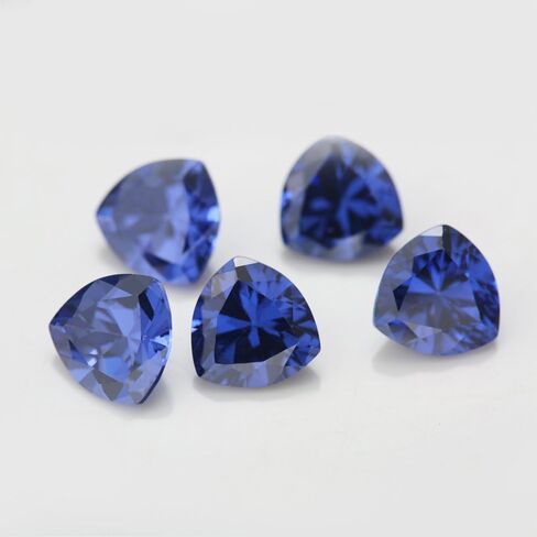 Jiangyuangems 20pcs 6x6mm 5a تريليون شكل شكل تنزانيت لون الزركونيا الحجارة الحجارة الحجرية تشيك ستونج in Kuwait
