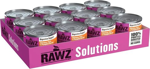 Rawz DIGESTIVE SUPPORT CAT FOOD 5.5 Ounce Cans, 24 Pack (Chicken/Pork/Pumpkin) in Kuwait