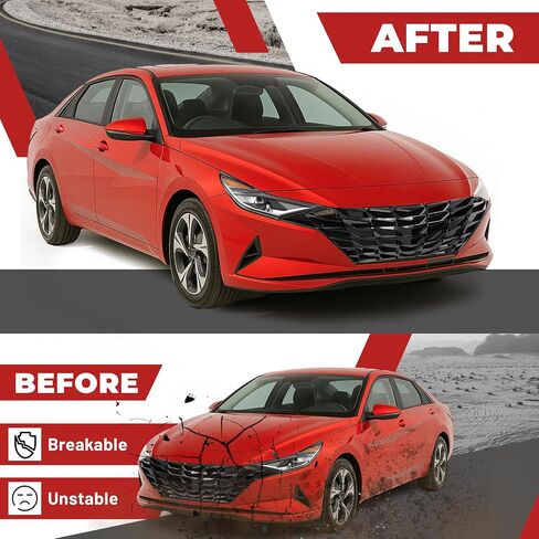 شبكة Hecasa الأمامية متوافقة مع 2021-2023 Hyundai Elantra بدون مكافحة التطواف التكيفية مشواة مطلية باللون الأسود in Saudi Arabia