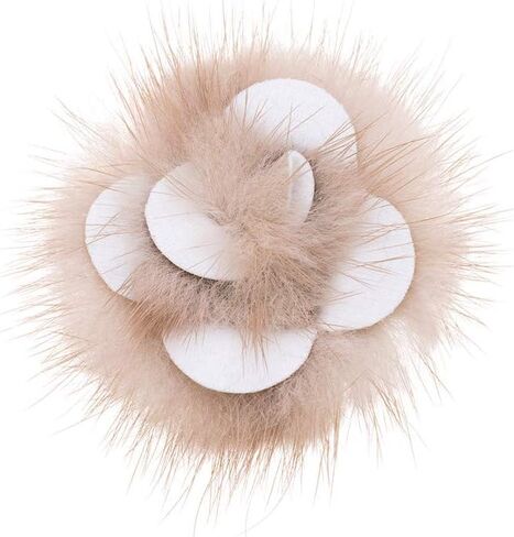 2 Pcs Fashion White Wine Red Grey Black Green Pink Antique Mauve Beige Rabbit Fur Rose Flower Winter Boots Shoe Clips in Kuwait