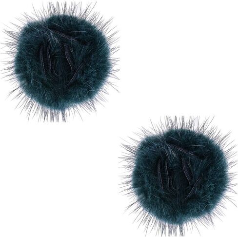 2 Pcs Fashion White Wine Red Grey Black Green Pink Antique Mauve Beige Rabbit Fur Rose Flower Winter Boots Shoe Clips in Kuwait