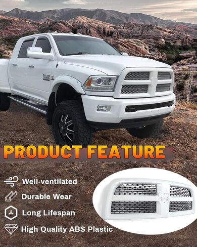 All Chrome Front Grille Assembly for 2013-2018 RAM 2500 3500 HD Laramie Style Pickup Upper Bumper Grill in Kuwait