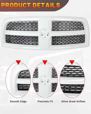 All Chrome Front Grille Assembly for 2013-2018 RAM 2500 3500 HD Laramie Style Pickup Upper Bumper Grill in Kuwait