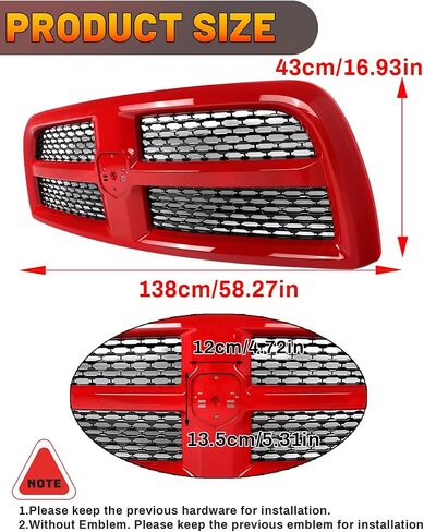 جميع Chrome Front Grille Assembly لعام 2013-2018 RAM 2500 3500 HD Laramie Style Pickup Bumper Grill in Kuwait