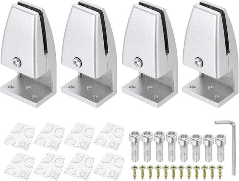 Patikil 1.7x1.3x3.6 "مقسم مكتب الدعم المشبك ، 4 PCS الألومنيوم Desk Shield Clamp Distioud Distition Clamp Clamp Clamp Clamp Bracket for Office Home Desk Panel ، White in Saudi Arabia
