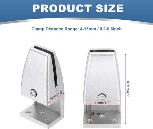 Patikil 1.7x1.3x3.6 "مقسم مكتب الدعم المشبك ، 4 PCS الألومنيوم Desk Shield Clamp Distioud Distition Clamp Clamp Clamp Clamp Bracket for Office Home Desk Panel ، White in Saudi Arabia