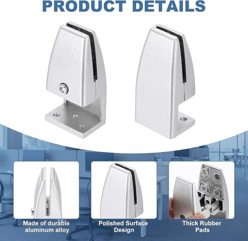 Patikil 1.7x1.3x3.6 "مقسم مكتب الدعم المشبك ، 4 PCS الألومنيوم Desk Shield Clamp Distioud Distition Clamp Clamp Clamp Clamp Bracket for Office Home Desk Panel ، White in Saudi Arabia